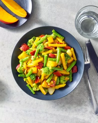 Gemüse Pfanne Curry Kokos