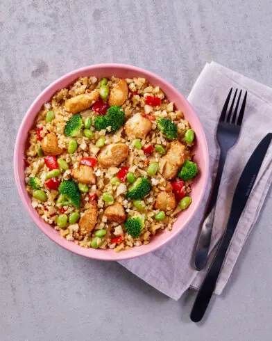 High Protein Hähnchen & Blumenkohlreis in Teriyaki-Sauce