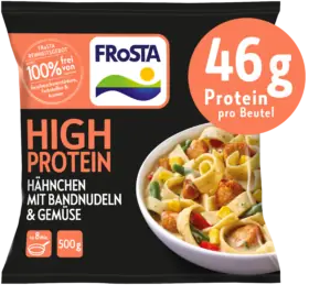 High Protein Hähnchen mit Bandnudeln & Gemüse